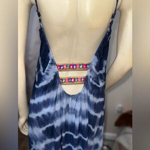 BOHO ME TIE DYE LOW BACK MAXI DRESS 100% RAYON Size M